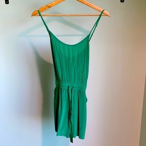 100% Silk Green Romper